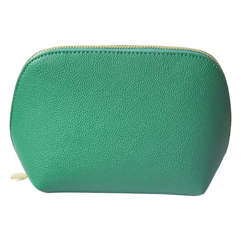 PU Leather Makeup Bag Custom Cube Waterproof Travel. Green